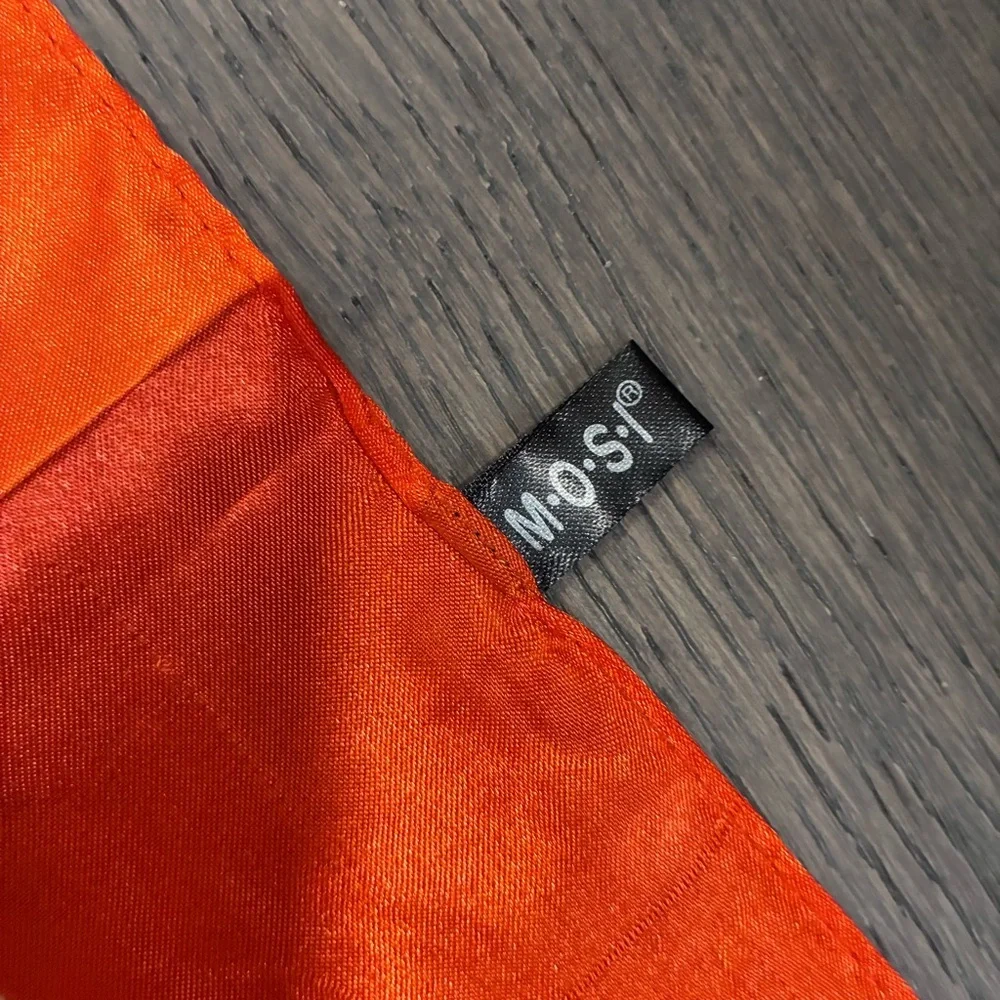 MOSI Orange, White & Gold Carriage-Print Silk-Feel Square Scarf